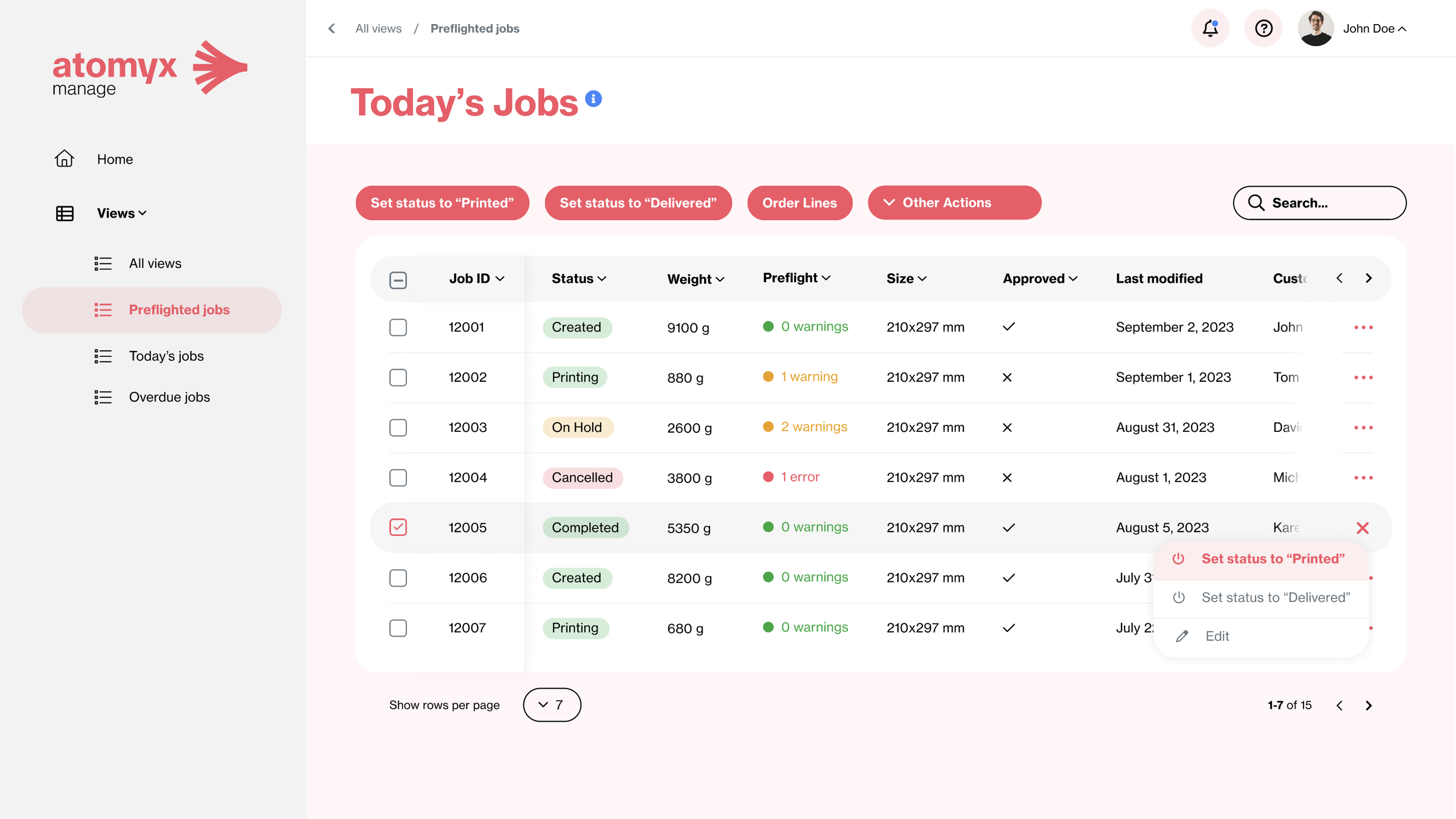 Atomyx Manage View